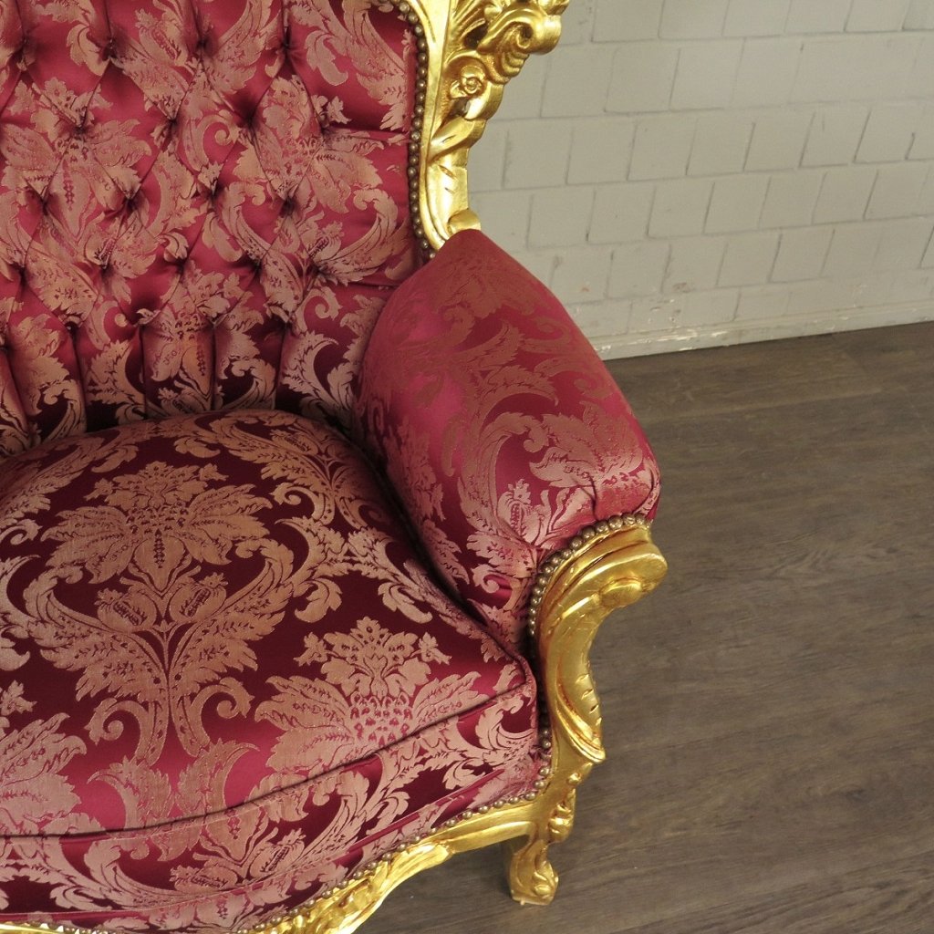 Barocksessel Königssessel Rot-Gold Setpreis