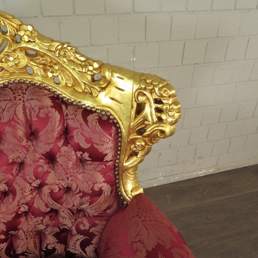 Barocksessel Königssessel Rot-Gold Setpreis