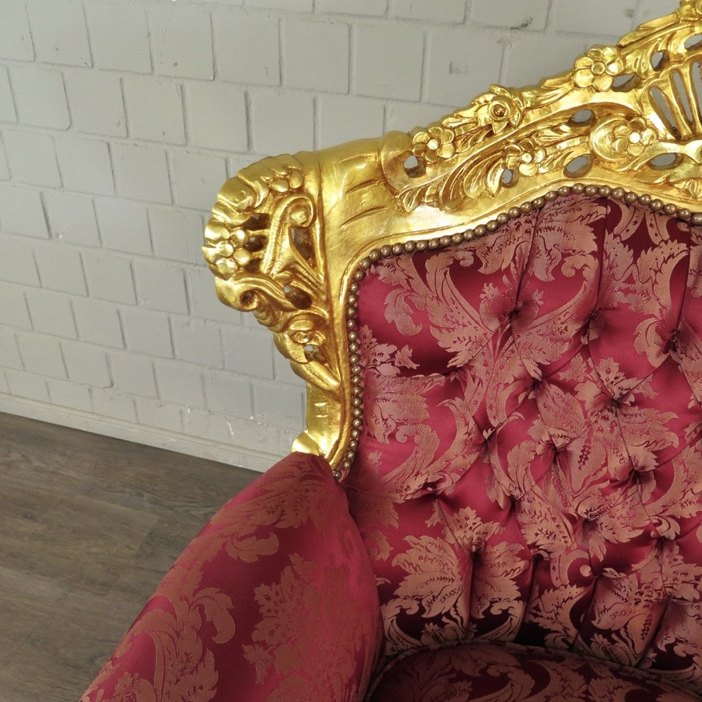 Barocksessel Königssessel Rot-Gold Setpreis