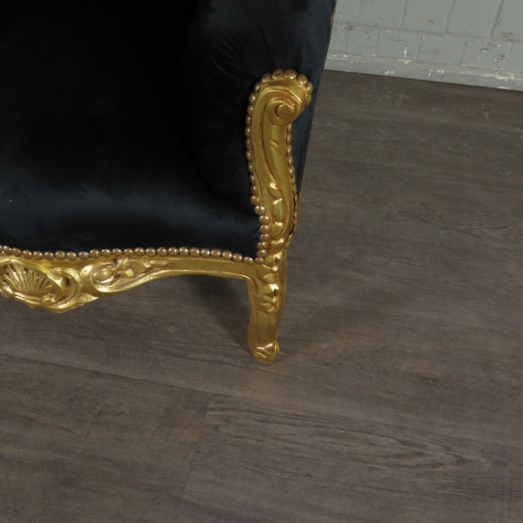 Barocksessel Königssessel Schwarz-Gold Setpreis