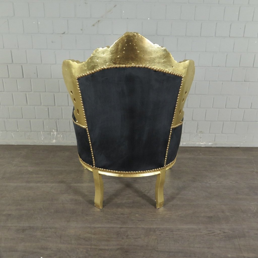 Barocksessel Königssessel Schwarz-Gold Setpreis