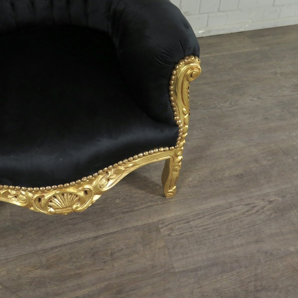 Barocksessel Königssessel Schwarz-Gold Setpreis