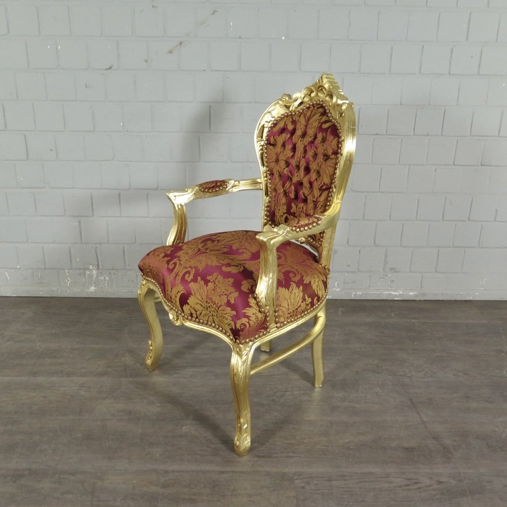 Barockstuhl Stuhl Rot-Gold Setpreis 