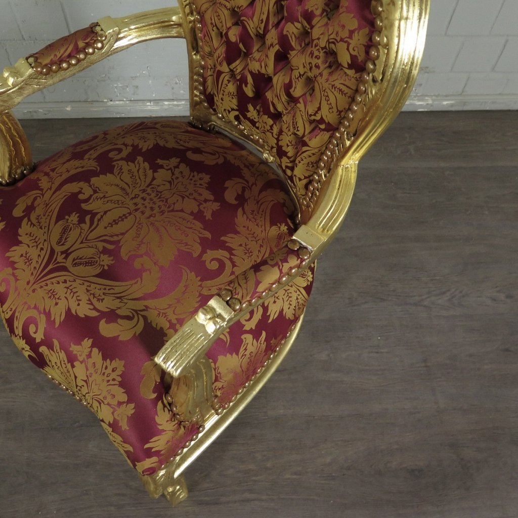 Barockstuhl Stuhl Rot-Gold Setpreis 