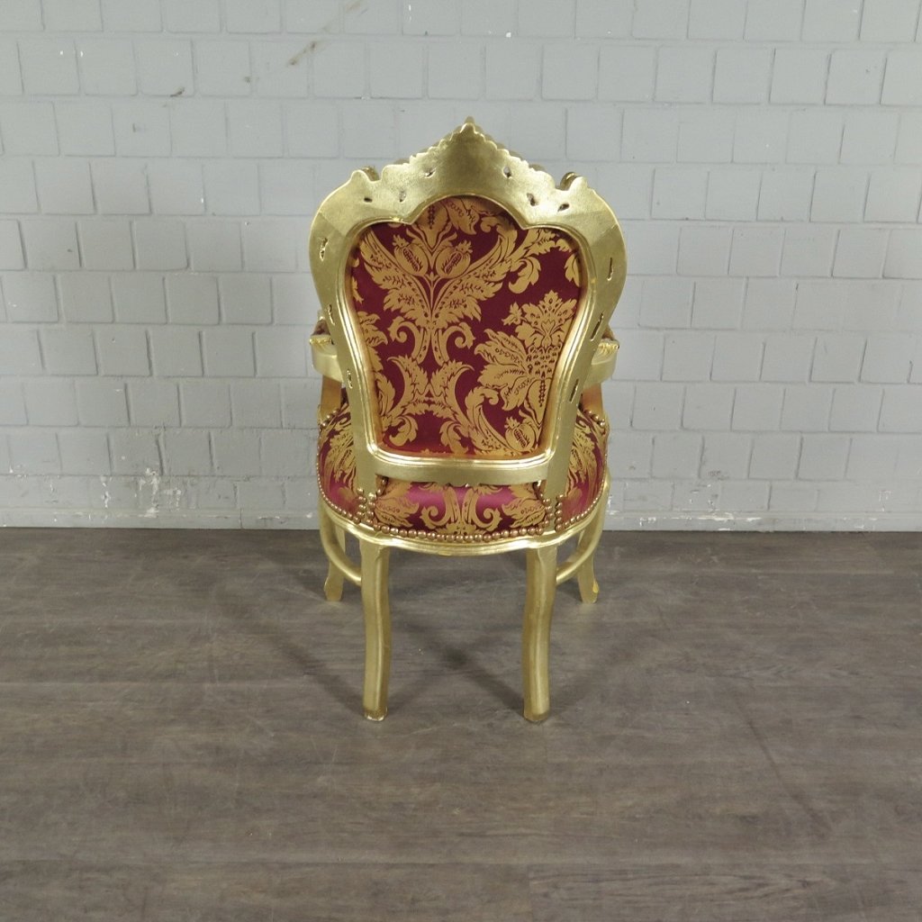 Barockstuhl Stuhl Rot-Gold Setpreis 