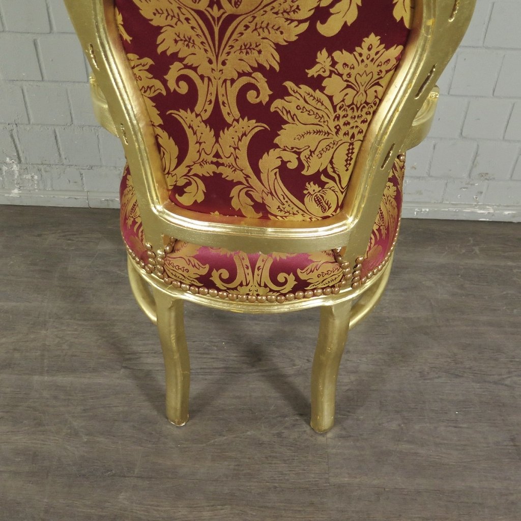 Barockstuhl Stuhl Rot-Gold Setpreis 
