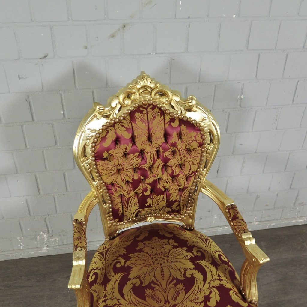 Barockstuhl Stuhl Rot-Gold Setpreis 