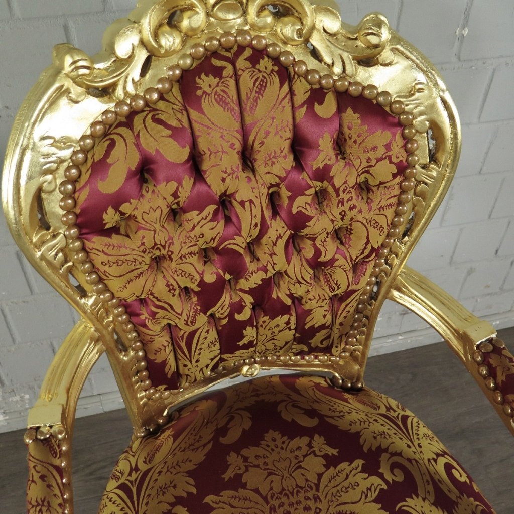 Barockstuhl Stuhl Rot-Gold Setpreis 