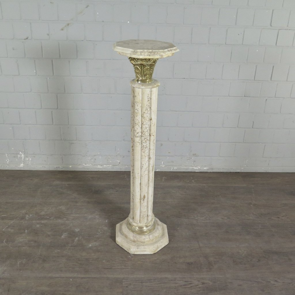 Säulen Pfeiler Marmor Cremeweiß-Beige 1,15 m