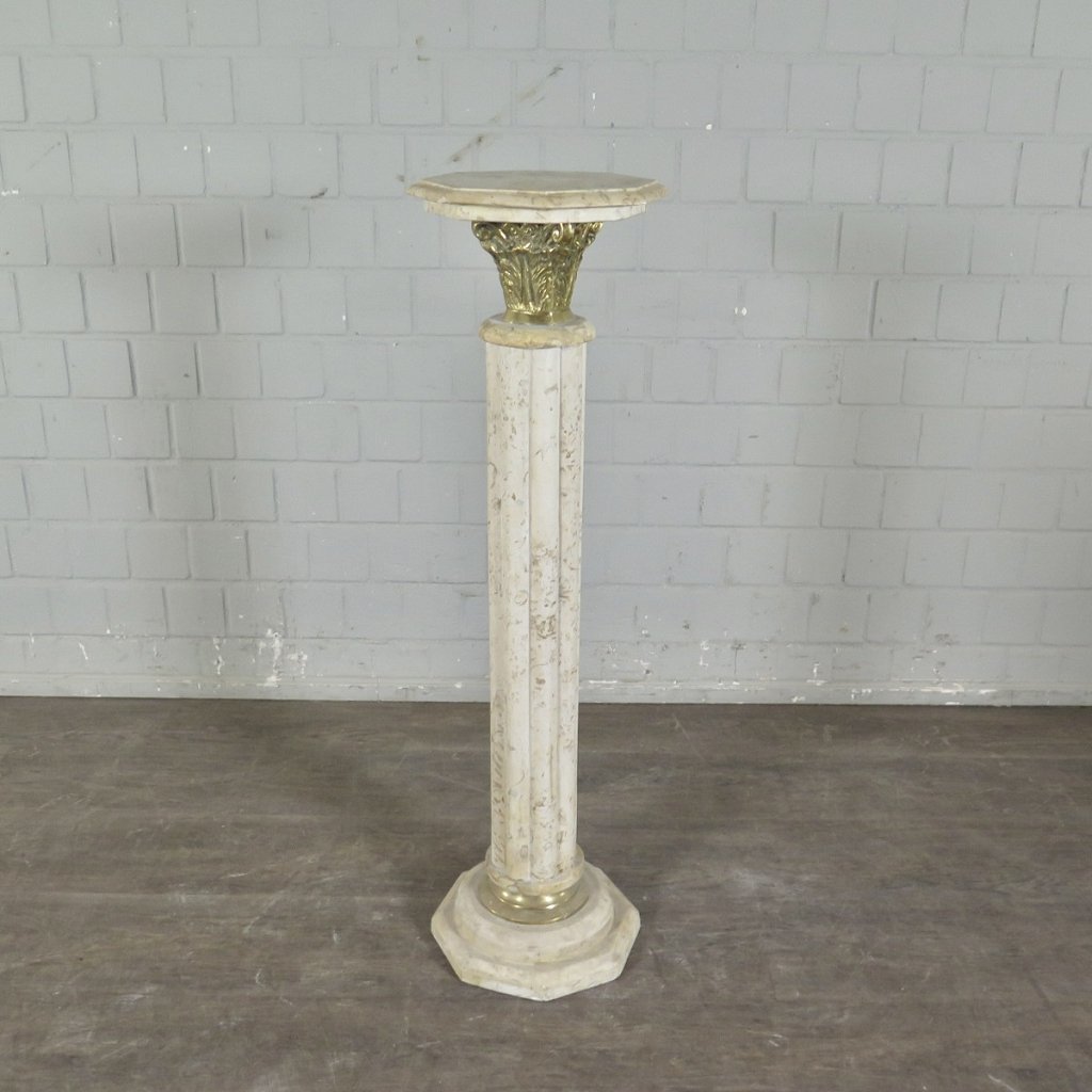 Säulen Pfeiler Marmor Cremeweiß-Beige 1,15 m
