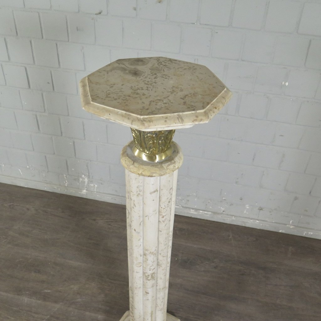 Säulen Pfeiler Marmor Cremeweiß-Beige 1,15 m