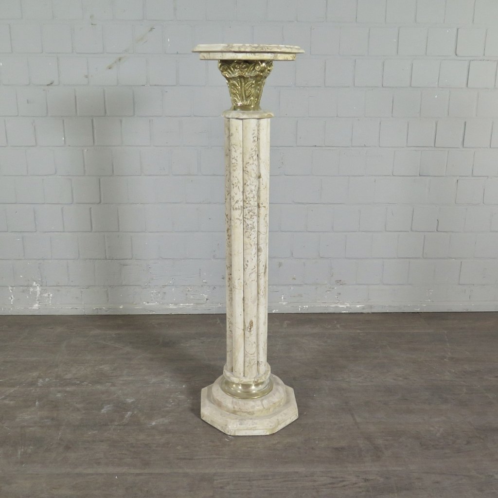 Säulen Pfeiler Marmor Cremeweiß-Beige 1,15 m