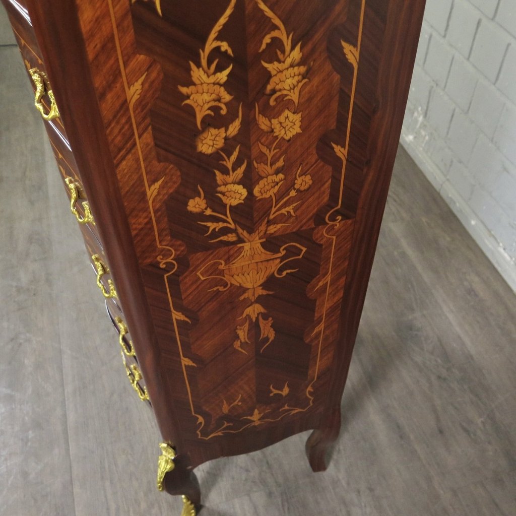 Kommode Hochkommode Barockstil Nussbaum 0,47 m
