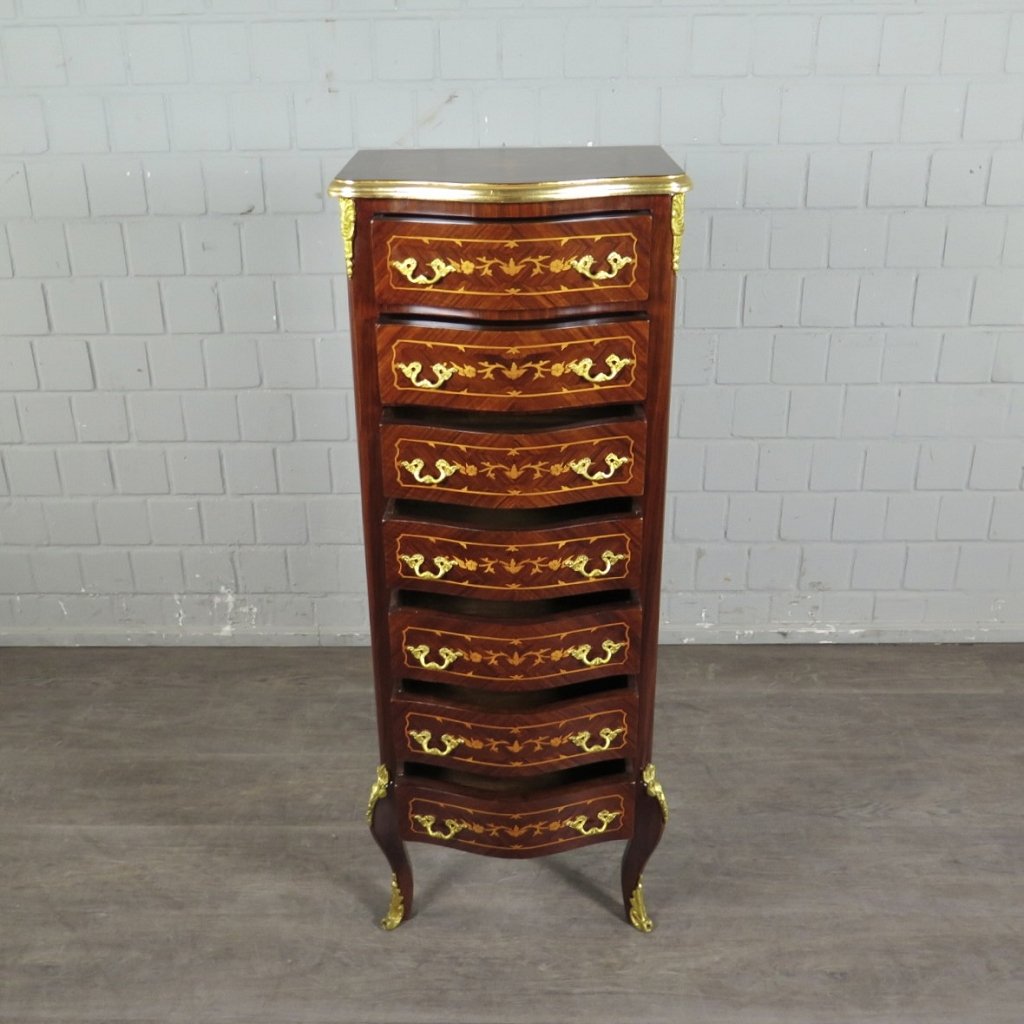 Kommode Hochkommode Barockstil Nussbaum 0,47 m