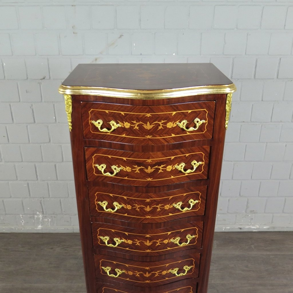 Kommode Hochkommode Barockstil Nussbaum 0,47 m