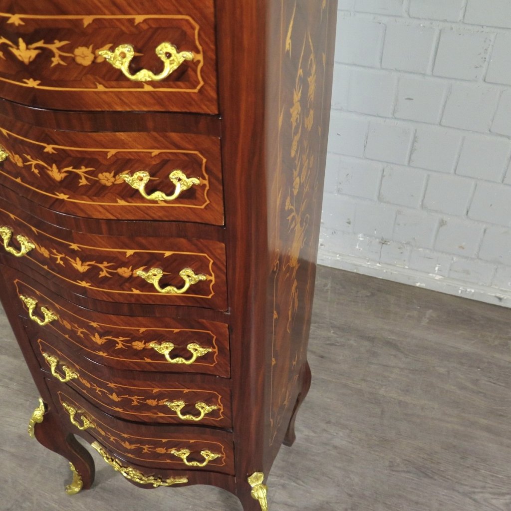 Kommode Hochkommode Barockstil Nussbaum 0,47 m