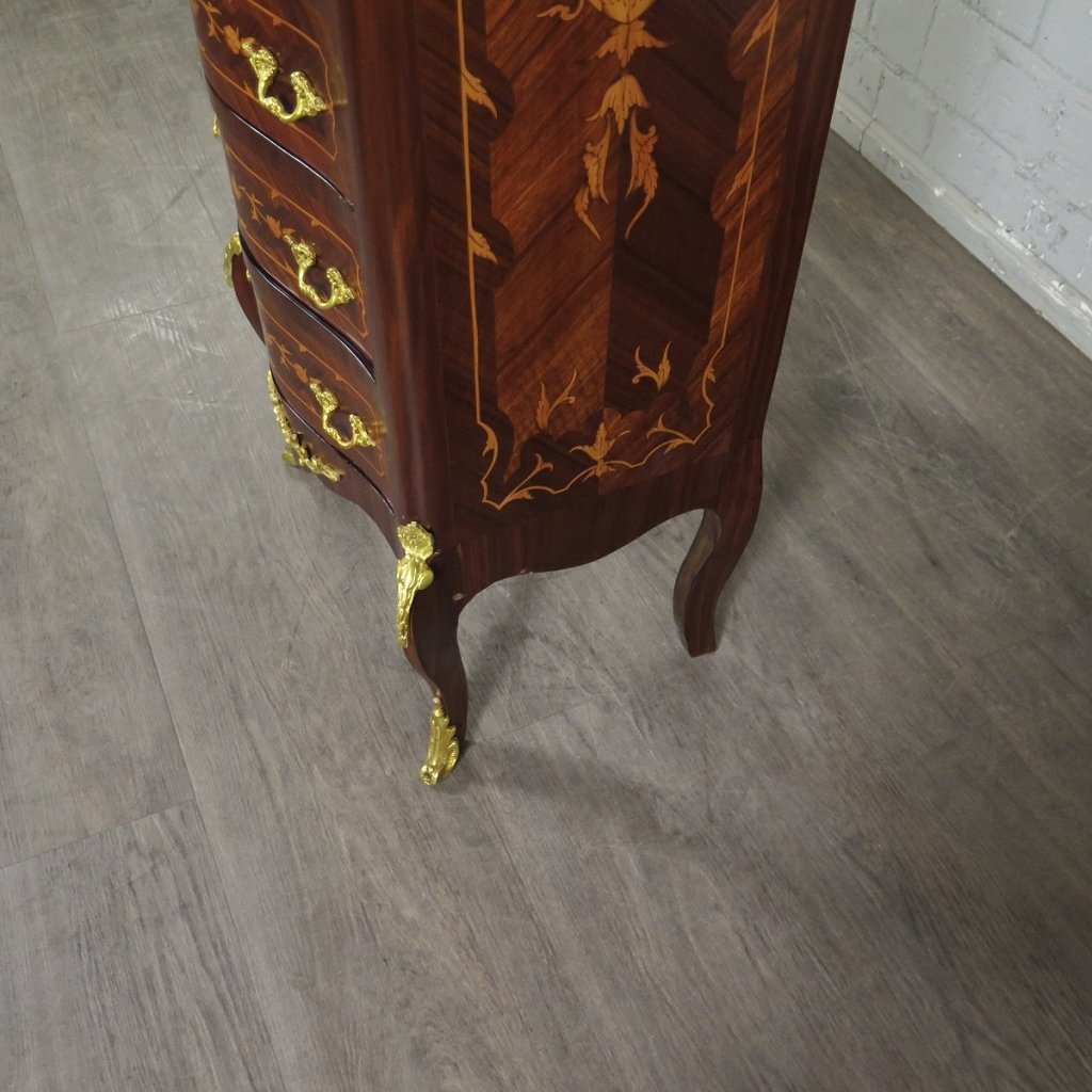 Kommode Hochkommode Barockstil Nussbaum 0,47 m