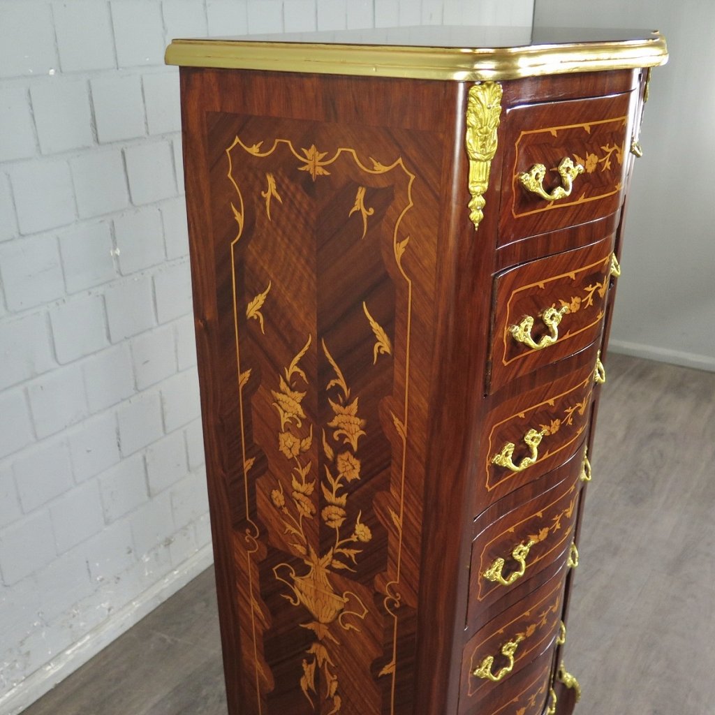 Kommode Hochkommode Barockstil Nussbaum 0,47 m