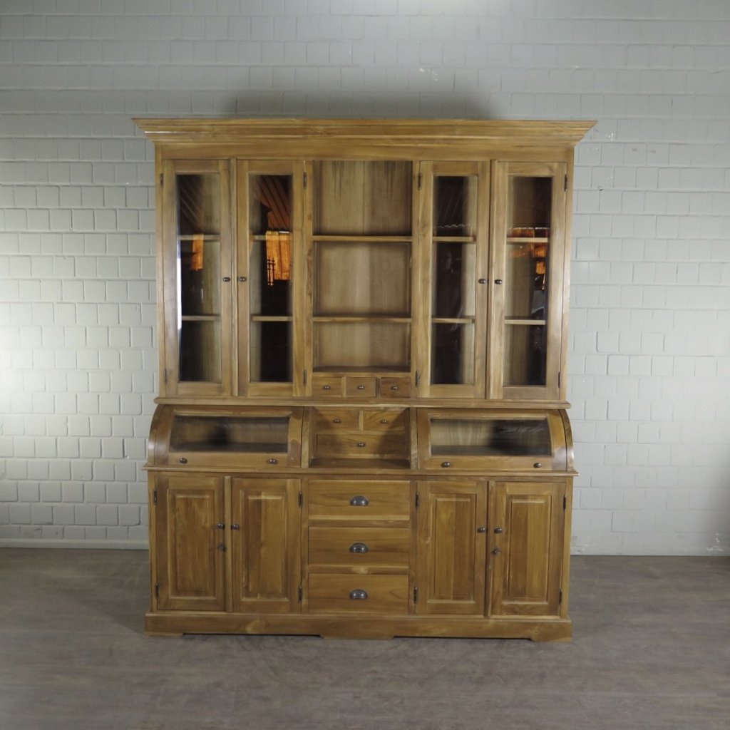 Buffetschrank Vitrine 2,00 m Teakholz