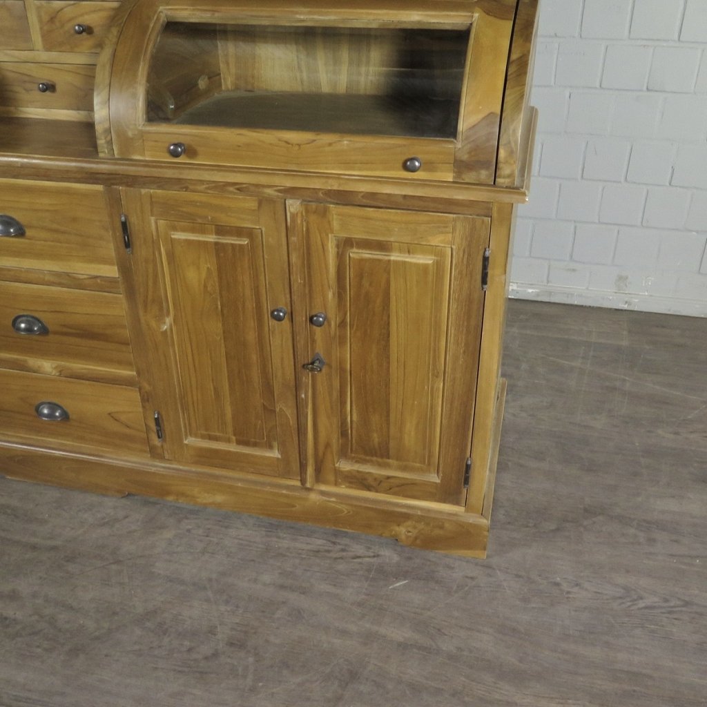 Buffetschrank Vitrine 2,00 m Teakholz