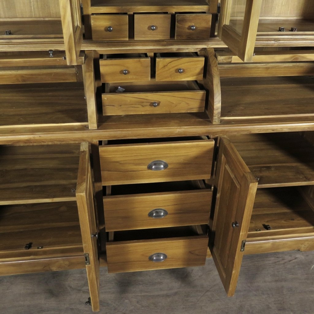 Buffetschrank Vitrine 2,00 m Teakholz