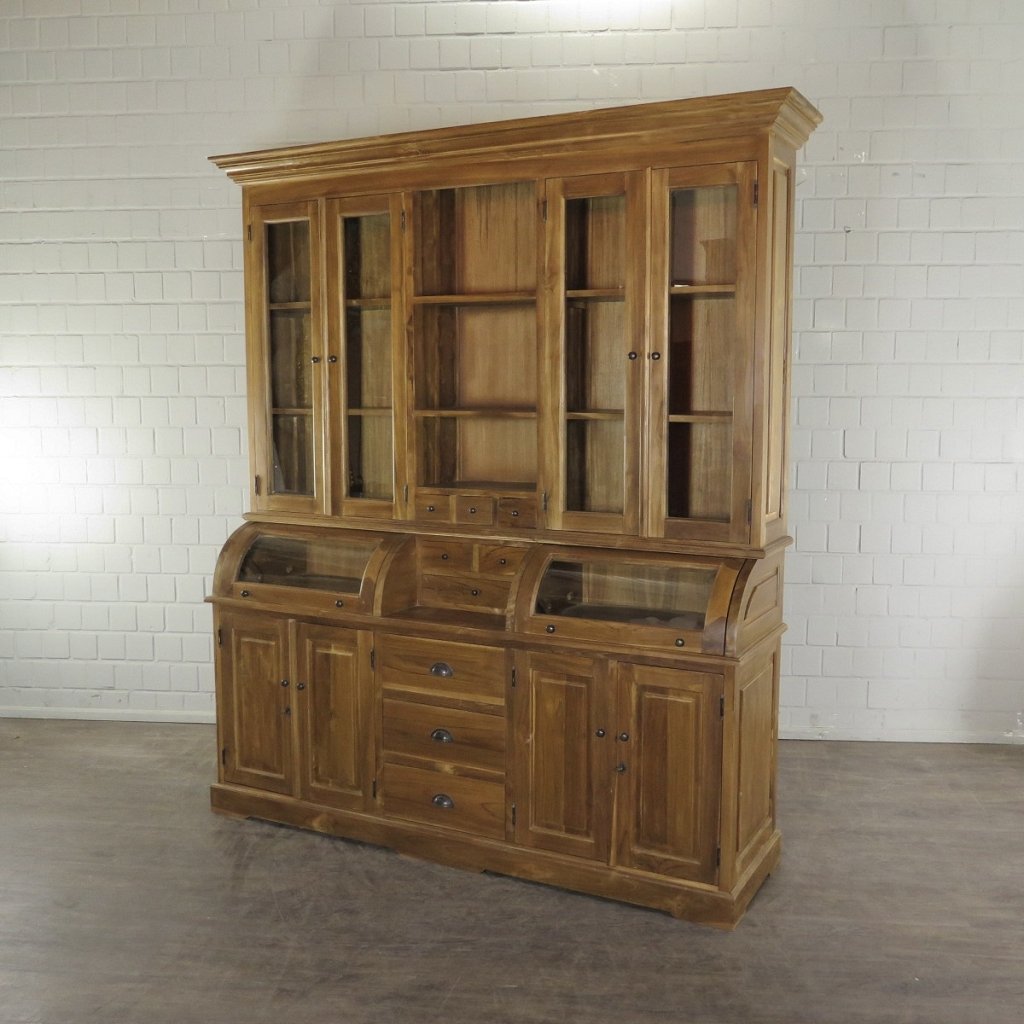 Buffetschrank Vitrine 2,00 m Teakholz