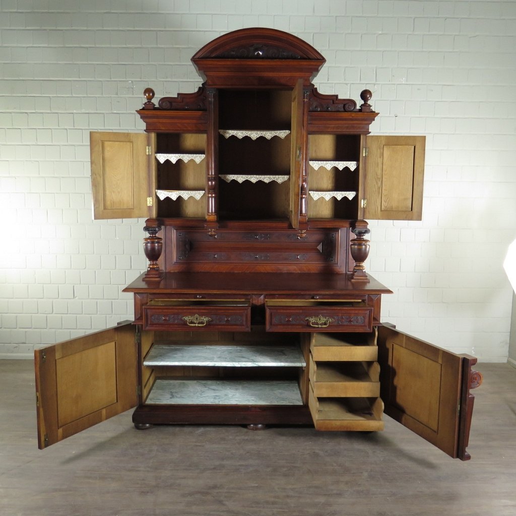 Buffetschrank Schrank Gründerzeit 1880 Nussbaum