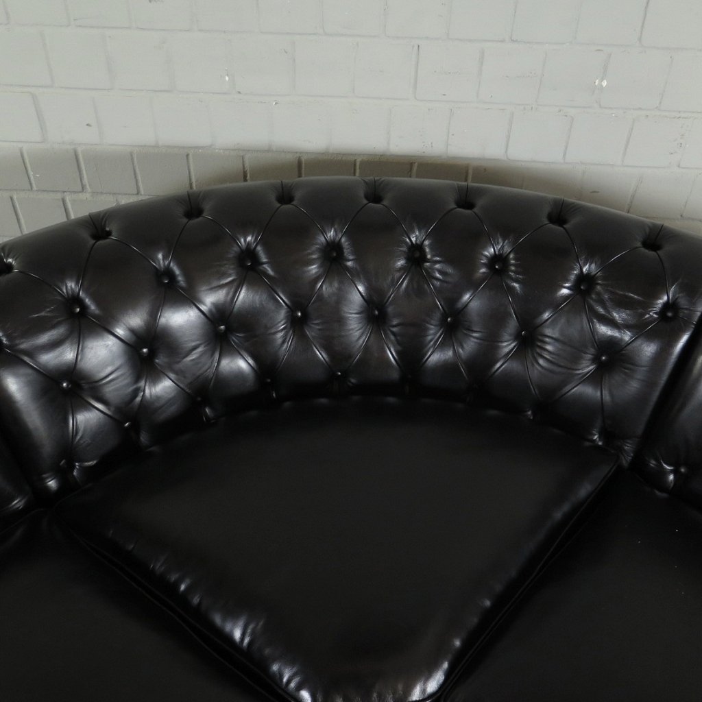 Chesterfield Couch Ecksofa Eckcouch Schwarz 2,75 m x 2,90 m