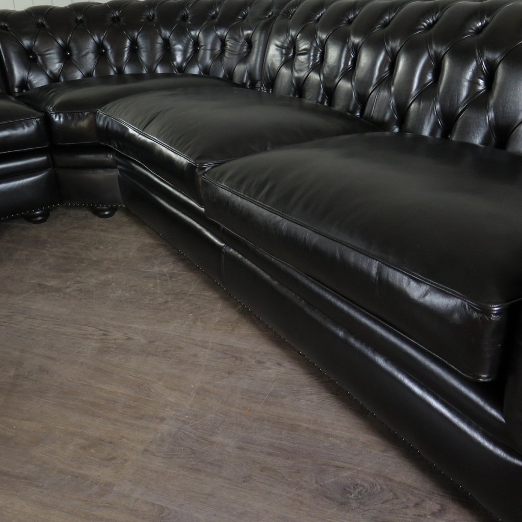 Chesterfield Couch Ecksofa Eckcouch Schwarz 2,75 m x 2,90 m