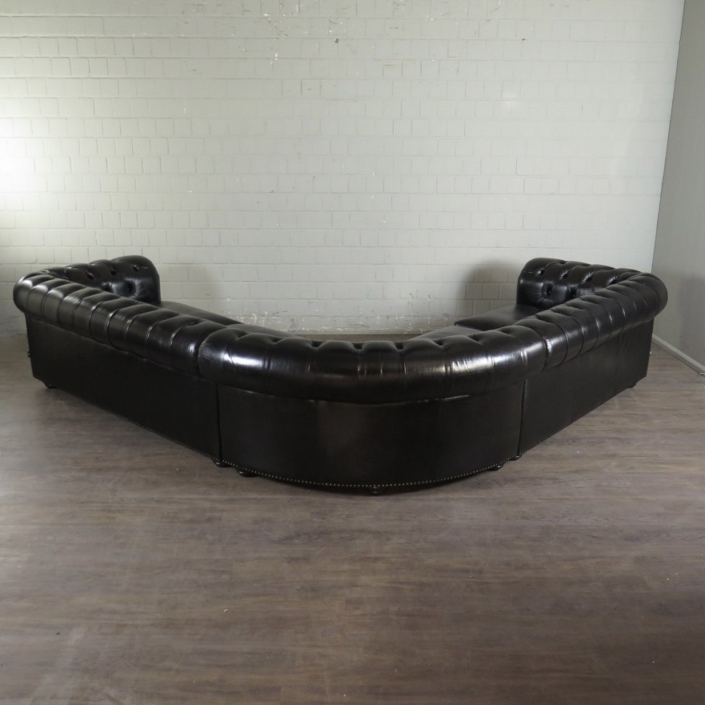 Chesterfield Couch Ecksofa Eckcouch Schwarz 2,75 m x 2,90 m