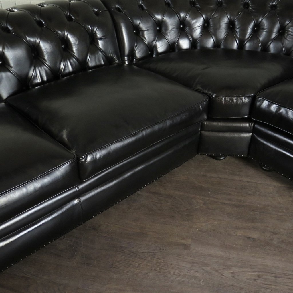 Chesterfield Couch Ecksofa Eckcouch Schwarz 2,75 m x 2,90 m