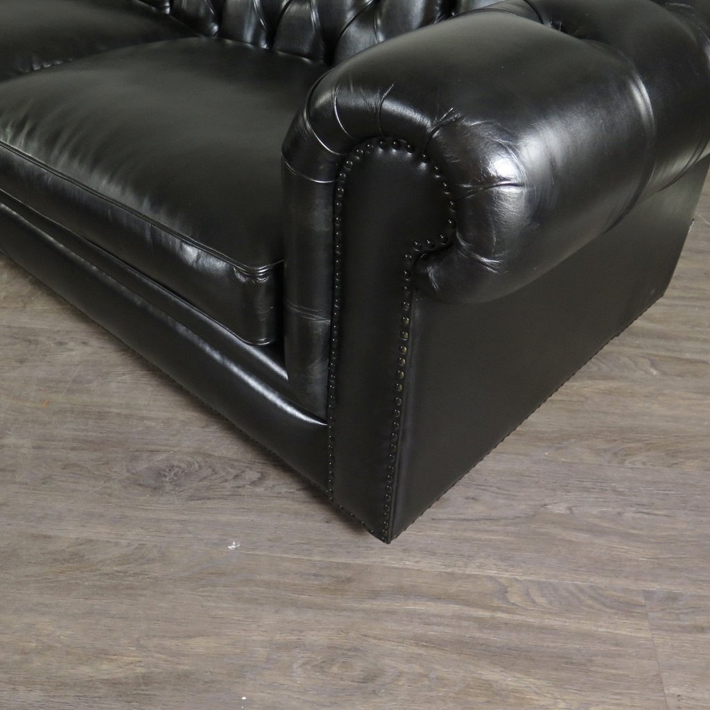Chesterfield Couch Ecksofa Eckcouch Schwarz 2,75 m x 2,90 m