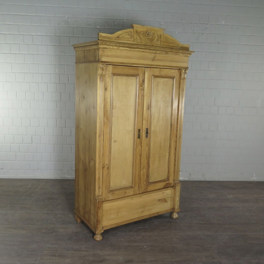 Schrank Kleiderschrank Jugendstil 1910 Kiefer                               