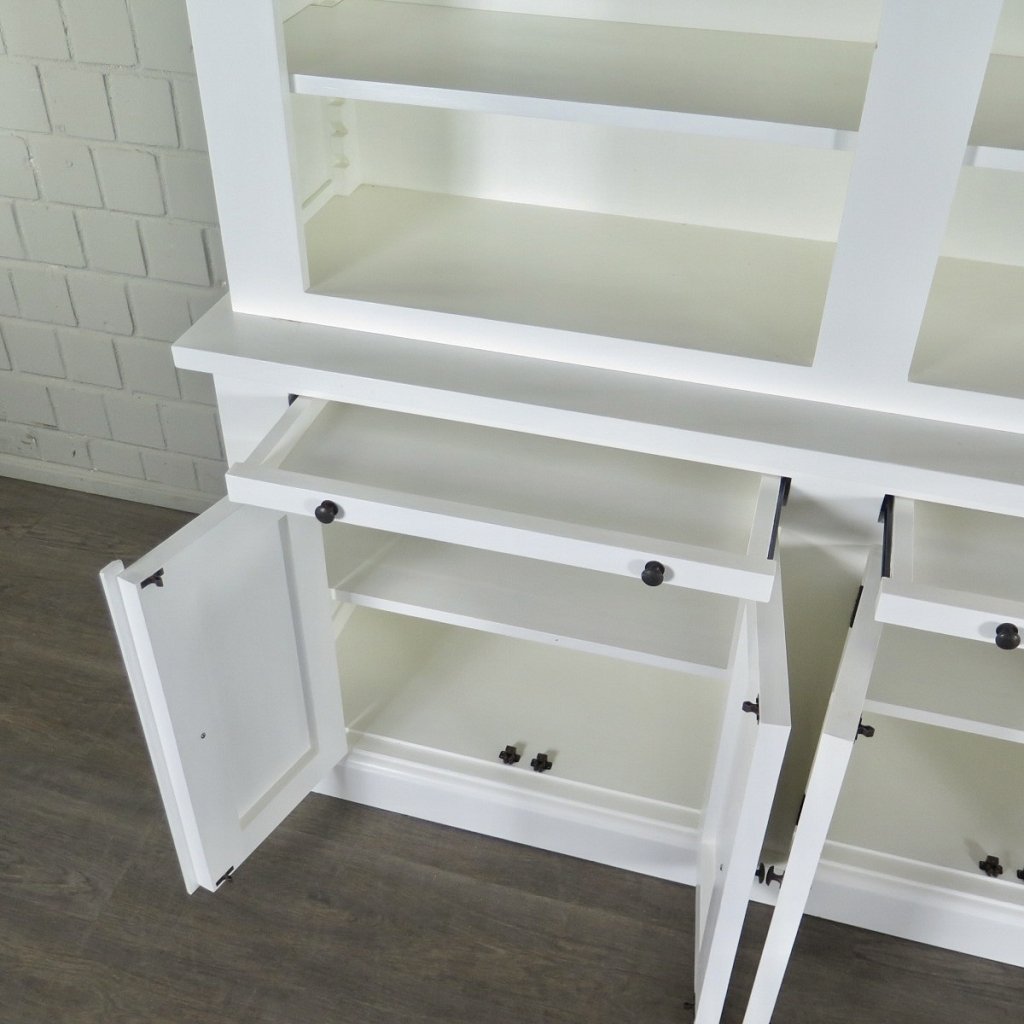 Bibliotheksschrank Wandregal 2,40 m Teakholz