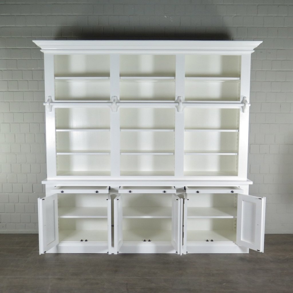 Bibliotheksschrank Wandregal 2,40 m Teakholz