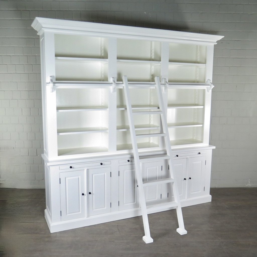 Bibliotheksschrank Wandregal 2,40 m Teakholz