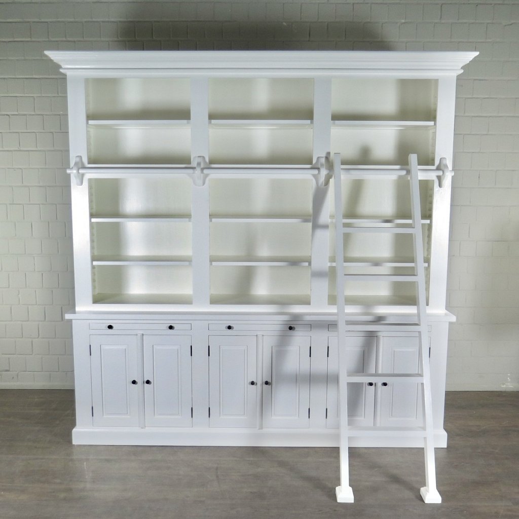 Bibliotheksschrank Wandregal 2,40 m Teakholz
