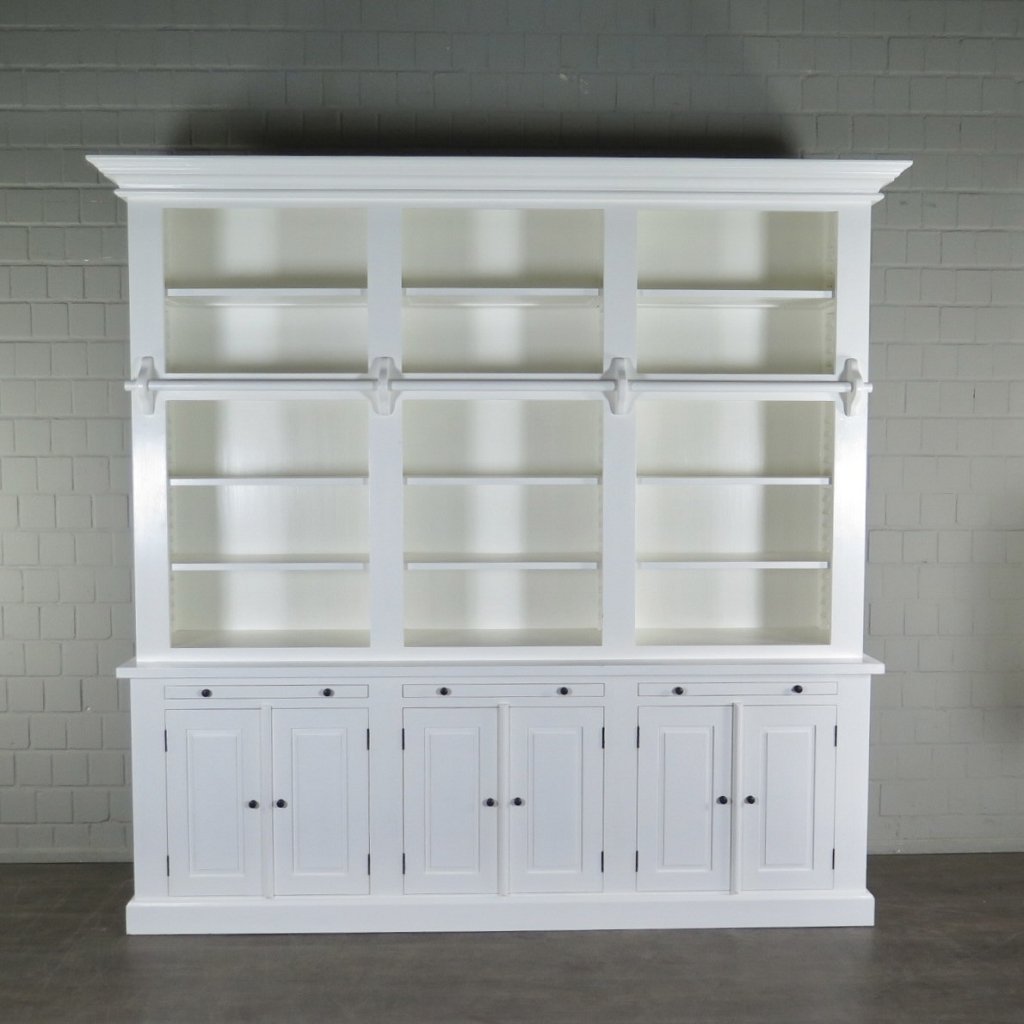Bibliotheksschrank Wandregal 2,40 m Teakholz