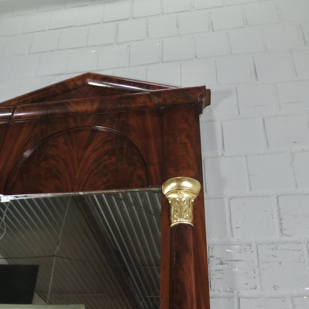 Spiegel mit Konsole Biedermeier 1830 Mahagoni