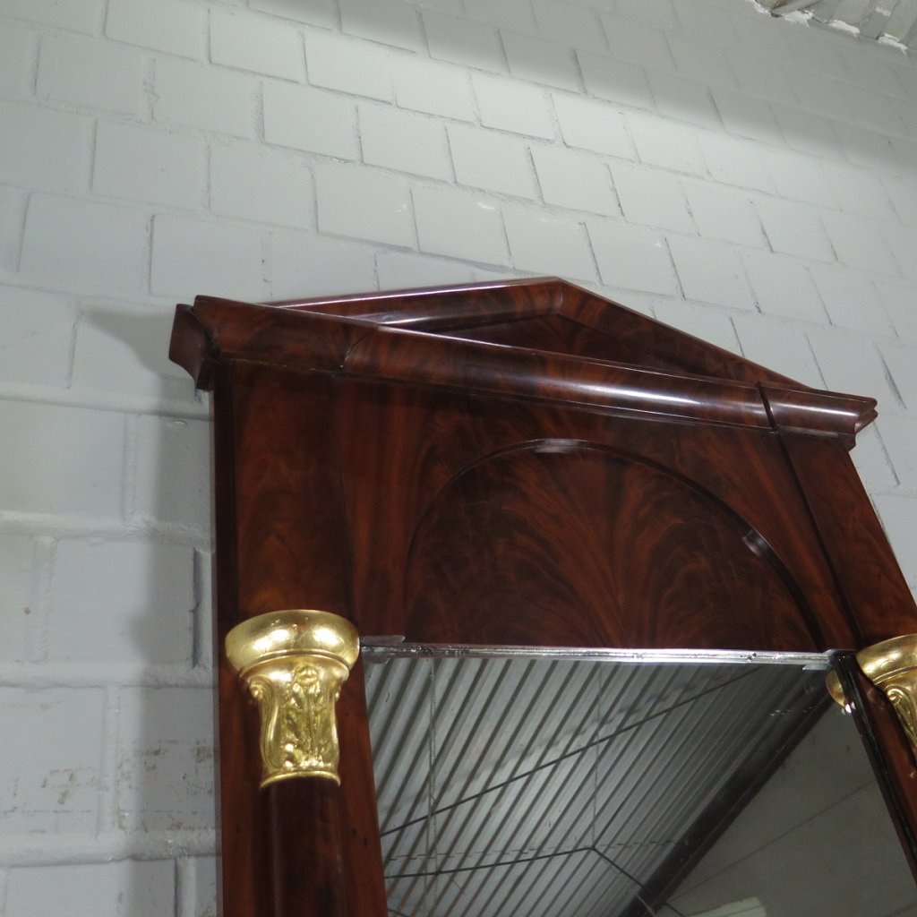 Spiegel mit Konsole Biedermeier 1830 Mahagoni
