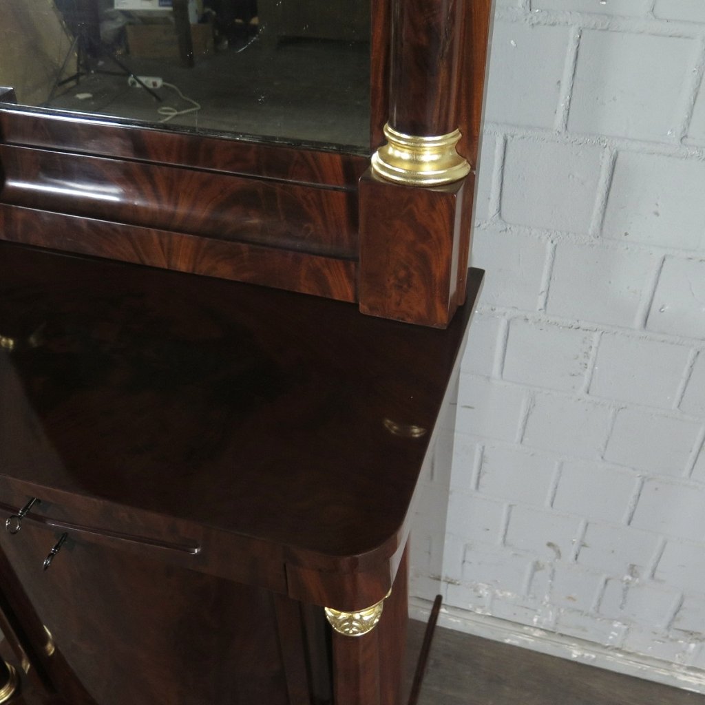 Spiegel mit Konsole Biedermeier 1830 Mahagoni