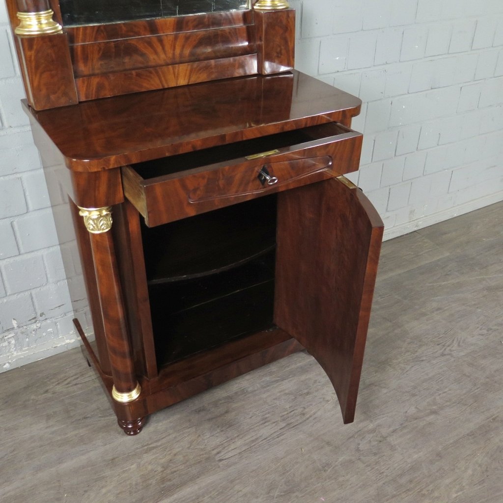 Spiegel mit Konsole Biedermeier 1830 Mahagoni