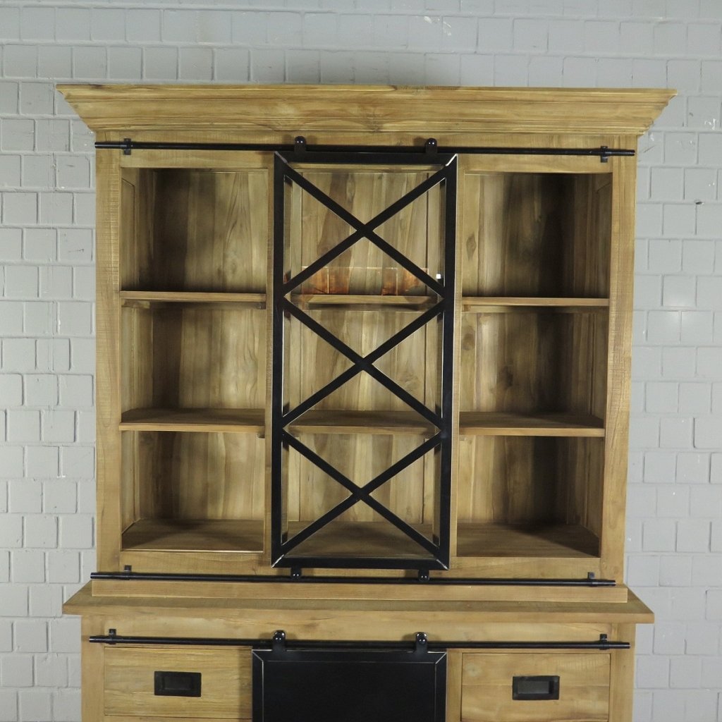 Vitrine Bücherschrank Teakholz 1,53 m