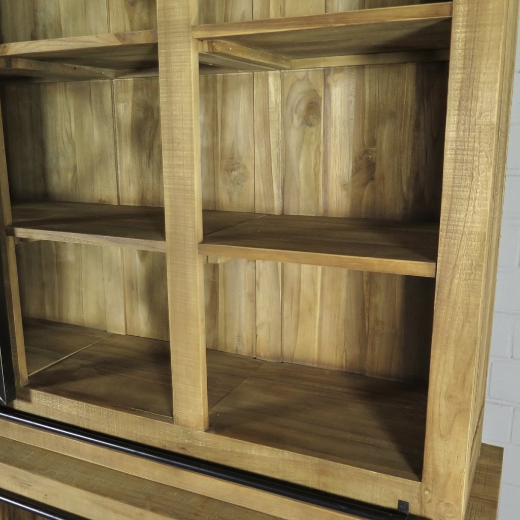 Vitrine Bücherschrank Teakholz 1,53 m