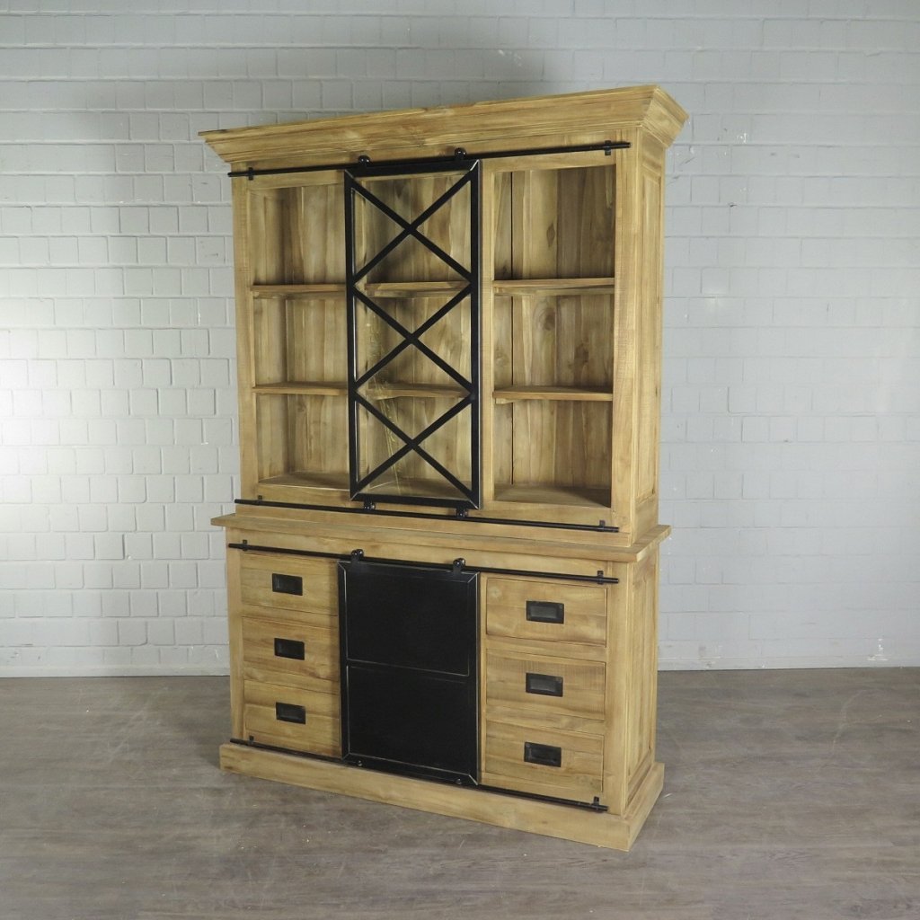 Vitrine Bücherschrank Teakholz 1,53 m