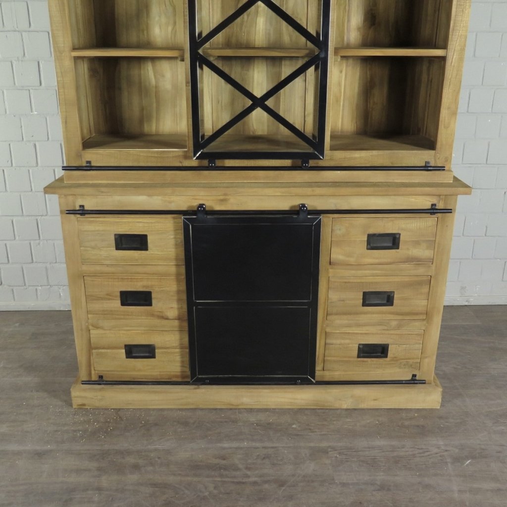 Vitrine Bücherschrank Teakholz 1,53 m