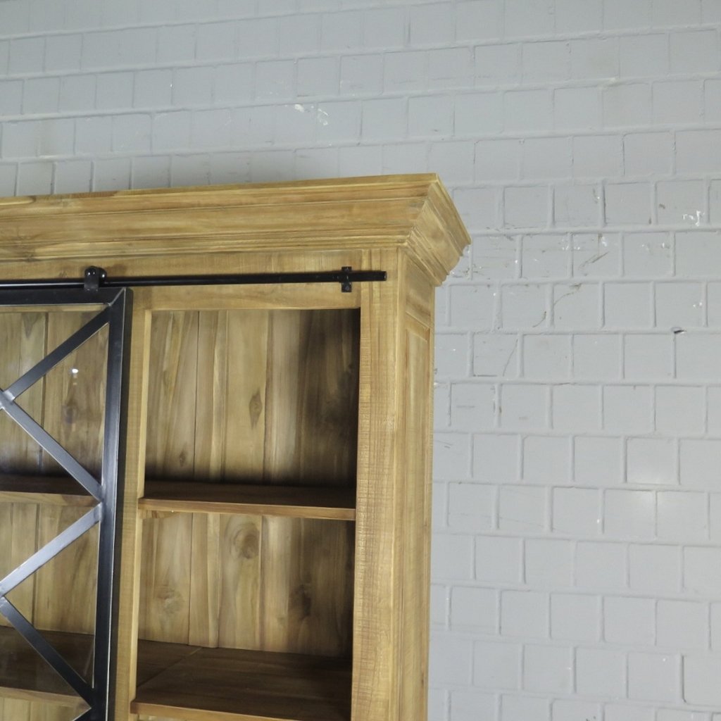 Vitrine Bücherschrank Teakholz 1,53 m