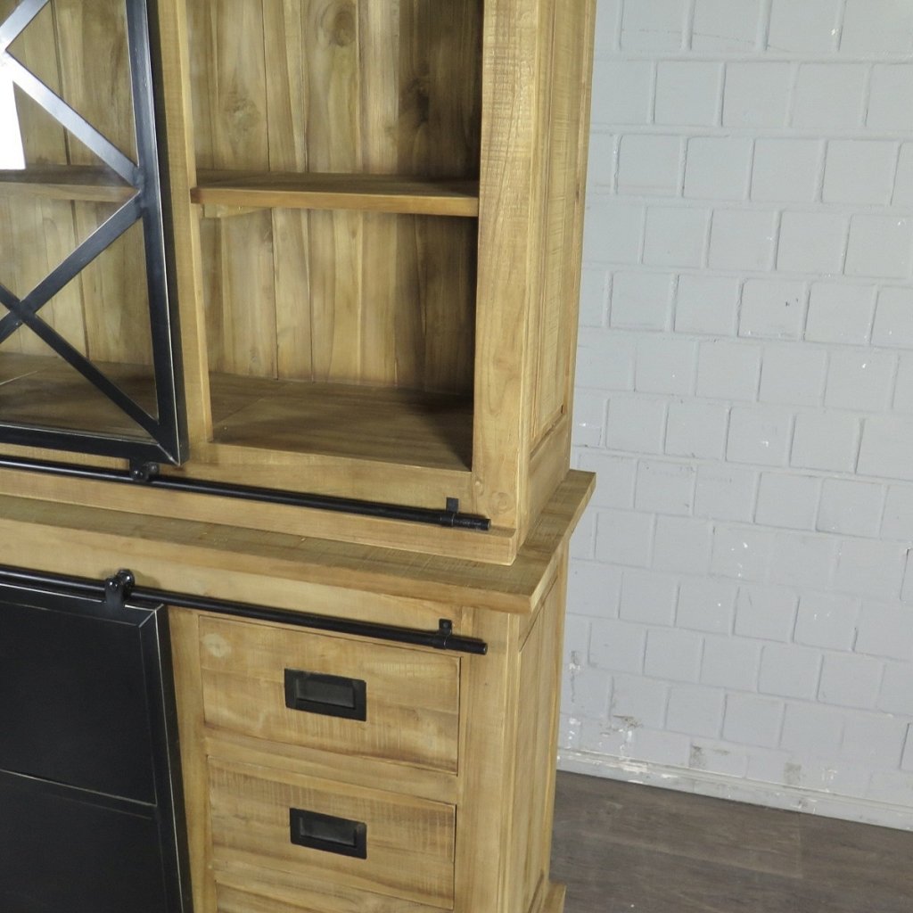 Vitrine Bücherschrank Teakholz 1,53 m