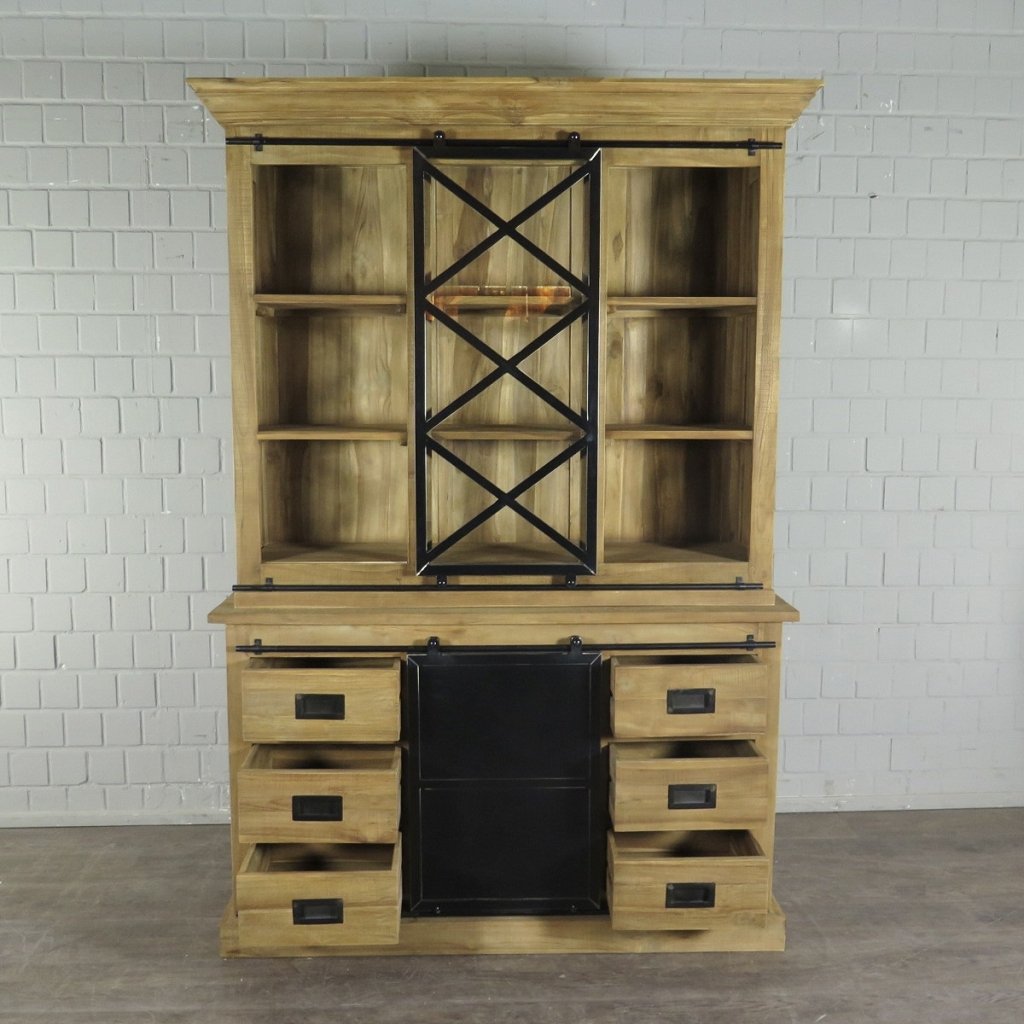 Vitrine Bücherschrank Teakholz 1,53 m