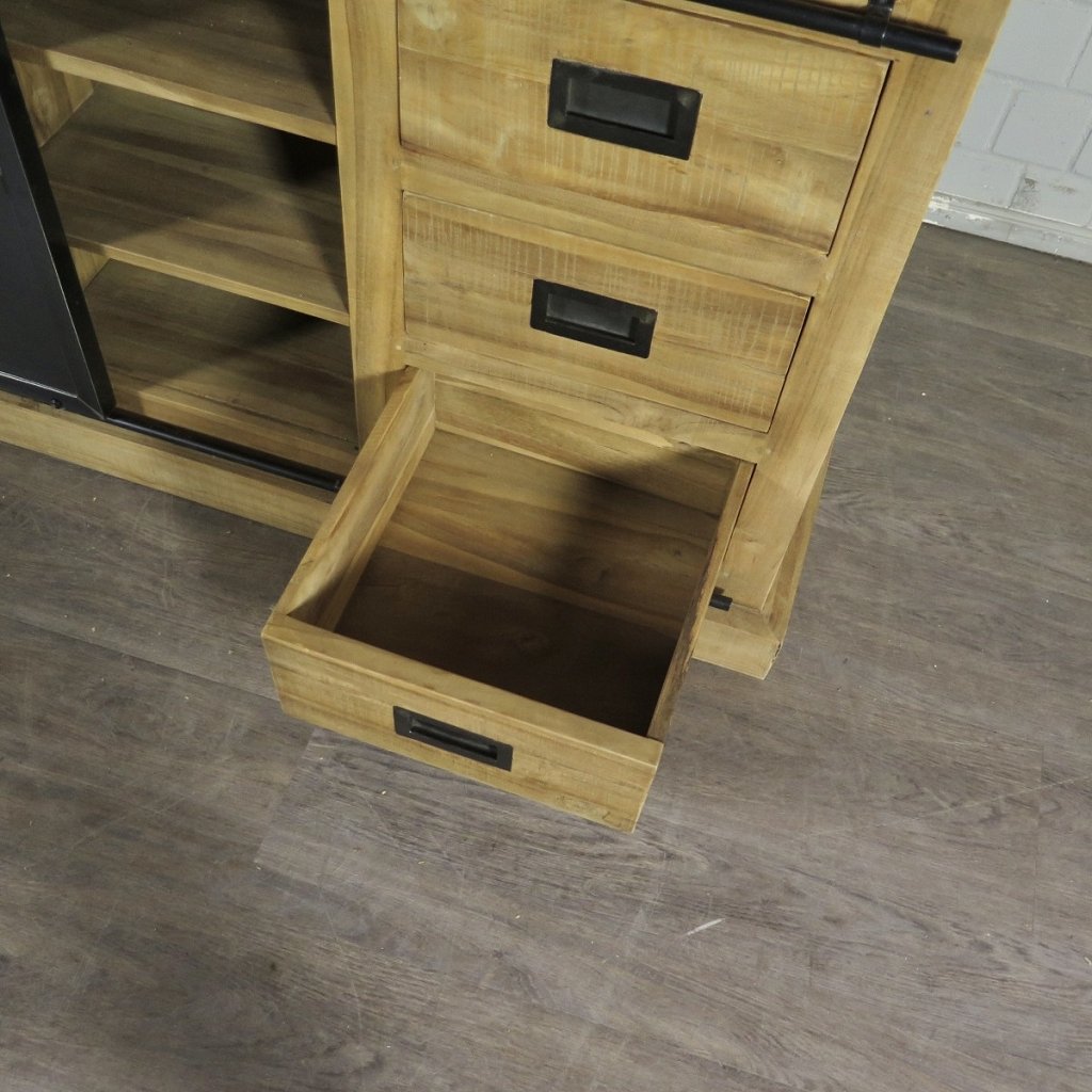 Vitrine Bücherschrank Teakholz 1,53 m